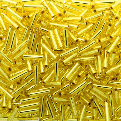 Silverlined Yellow BGL2-0006 Miyuki Bugle Beads 6mm 10g