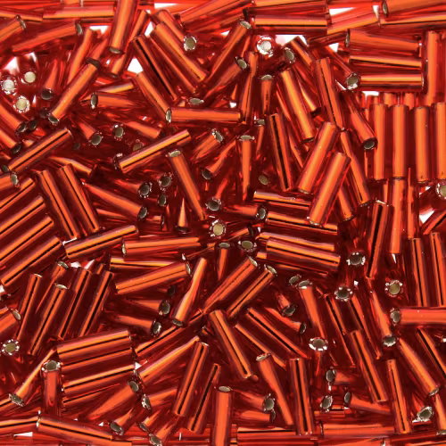 Silverlined Ruby BGL2-0011 Miyuki Bugle Beads 6mm 10g