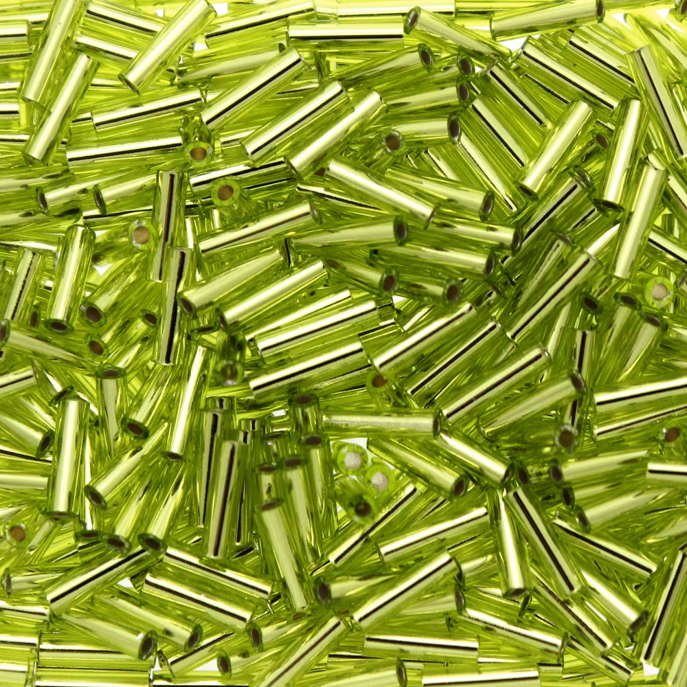 Silverlined Chartreuse BGL2-0014 Miyuki Bugle Beads 6mm 10g