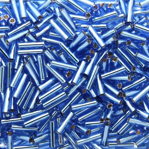 Silverlined Sapphire BGL2-0019 Miyuki Bugle Beads 6mm 10g