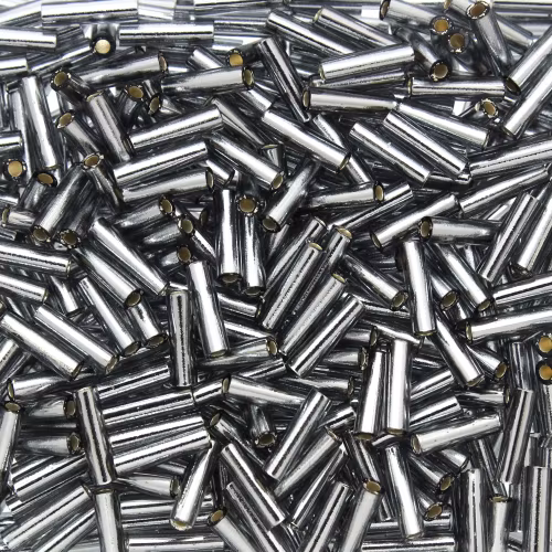 Silverlined Grey BGL2-0021 Miyuki Bugle Beads 6mm 10g