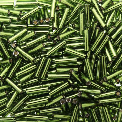 Silverlined Olive BGL2-0026 Miyuki Bugle Beads 6mm 10g
