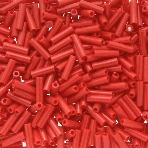 Opaque Red BGL2-0408 Miyuki Bugle Beads 6mm 10g