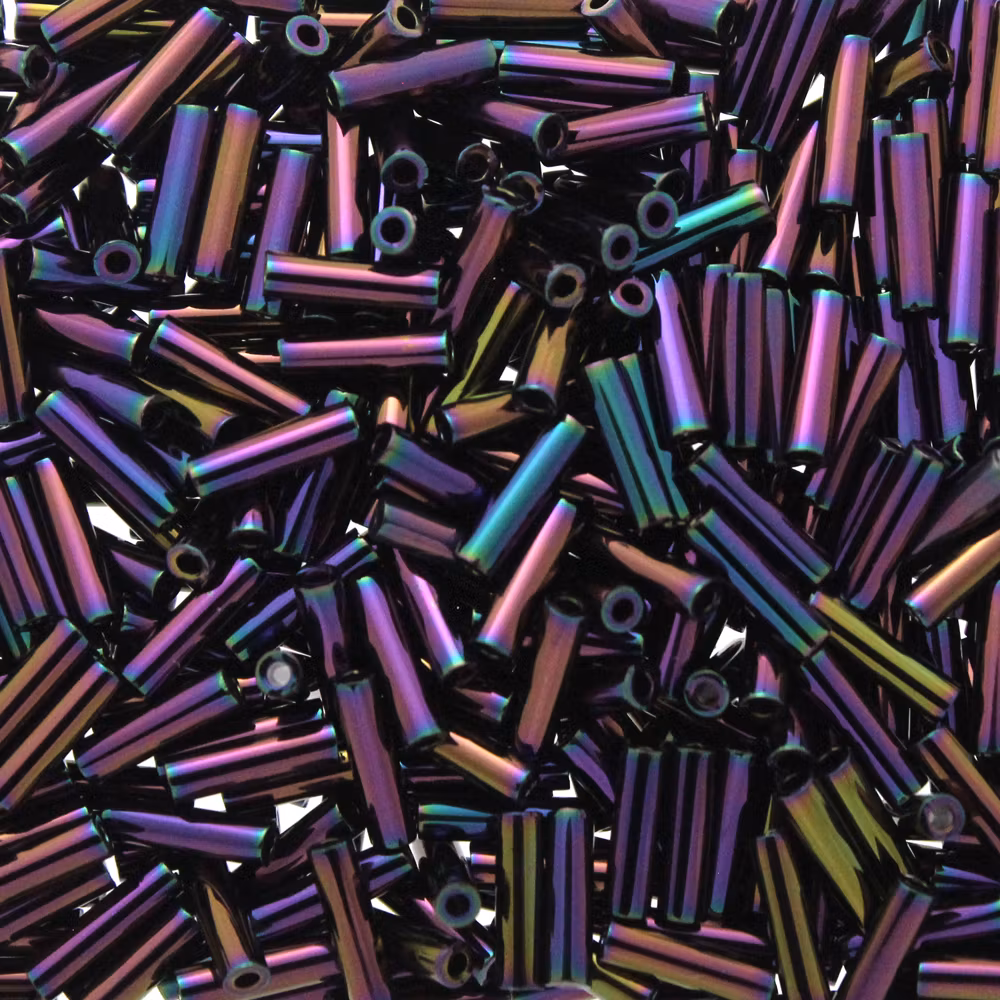 Metallic Dark Plum Iris BGL2-0454 Miyuki Bugle Beads 6mm 10g