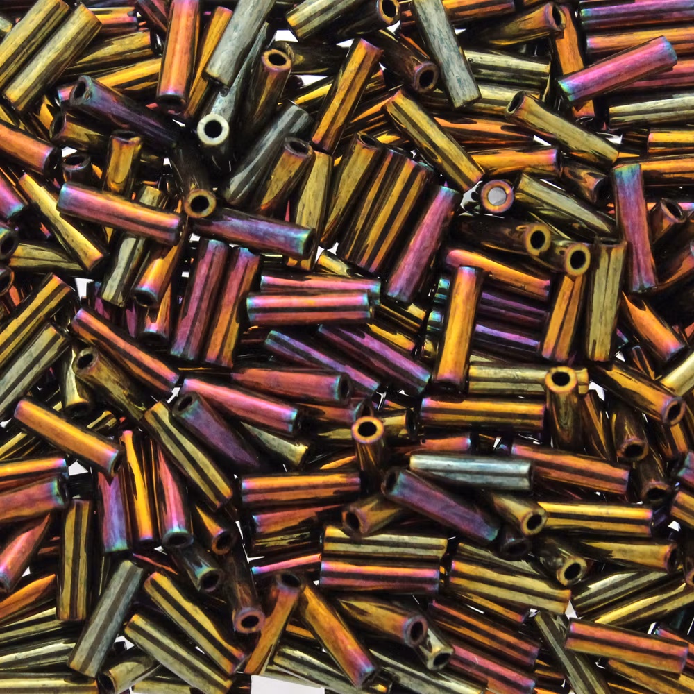 Metallic Gold Iris BGL2-0462 Miyuki Bugle Beads 6mm 10g