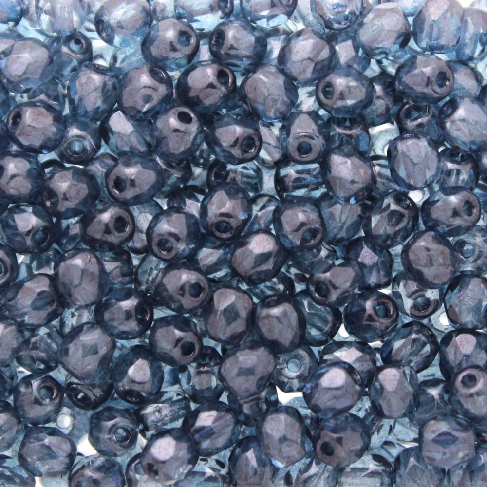 Crystal Blue Luster Fire Polish 3mm 100st