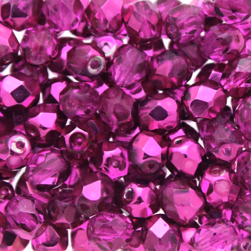 Hot Pink Metallic Ice Fire Polish 6mm 50st