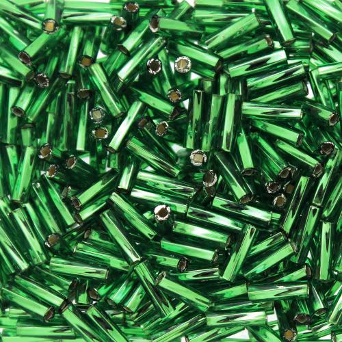 Silverlined Green TW206-0016 Miyuki Twisted Bugle Beads 6mm 10g