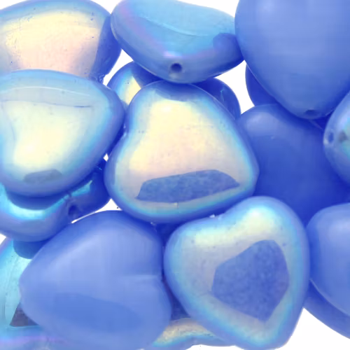 Opaque Sky Blue AB Heart 15x16mm 1st