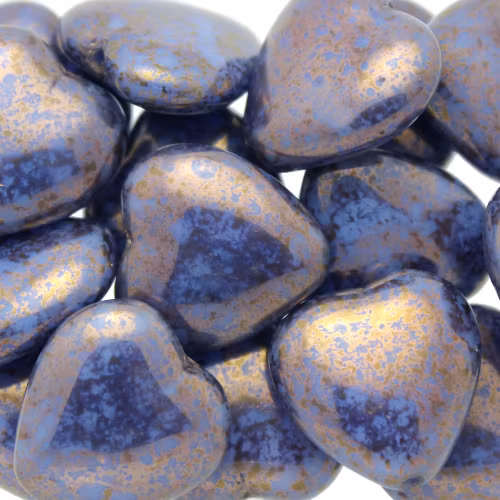 Opaque Sky Blue Teracota Bronze Heart 15x16mm 1st