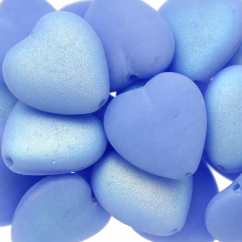 Opaque Sky Blue Mat AB Heart 15x16mm 1st