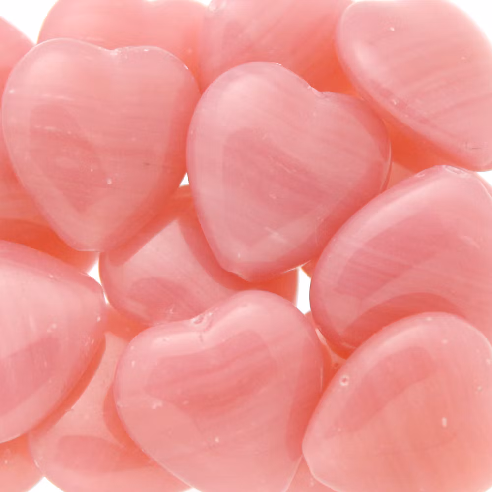 Opaque Rose Heart 15x16mm 1st