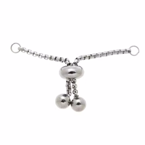 Mörkt Silverfärgad Förlängningskedja med dragsko/stoppärla 304 Rostfritt Stål 4cm 1st