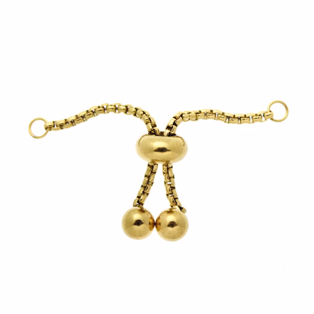 Guldfärgad Förlängningskedja med dragsko/stoppärla 304 Rostfritt Stål 4cm 1st