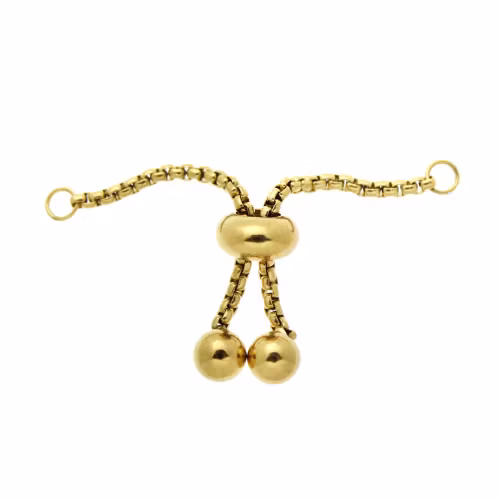 Guldfärgad Förlängningskedja med dragsko/stoppärla 304 Rostfritt Stål 4cm 1st