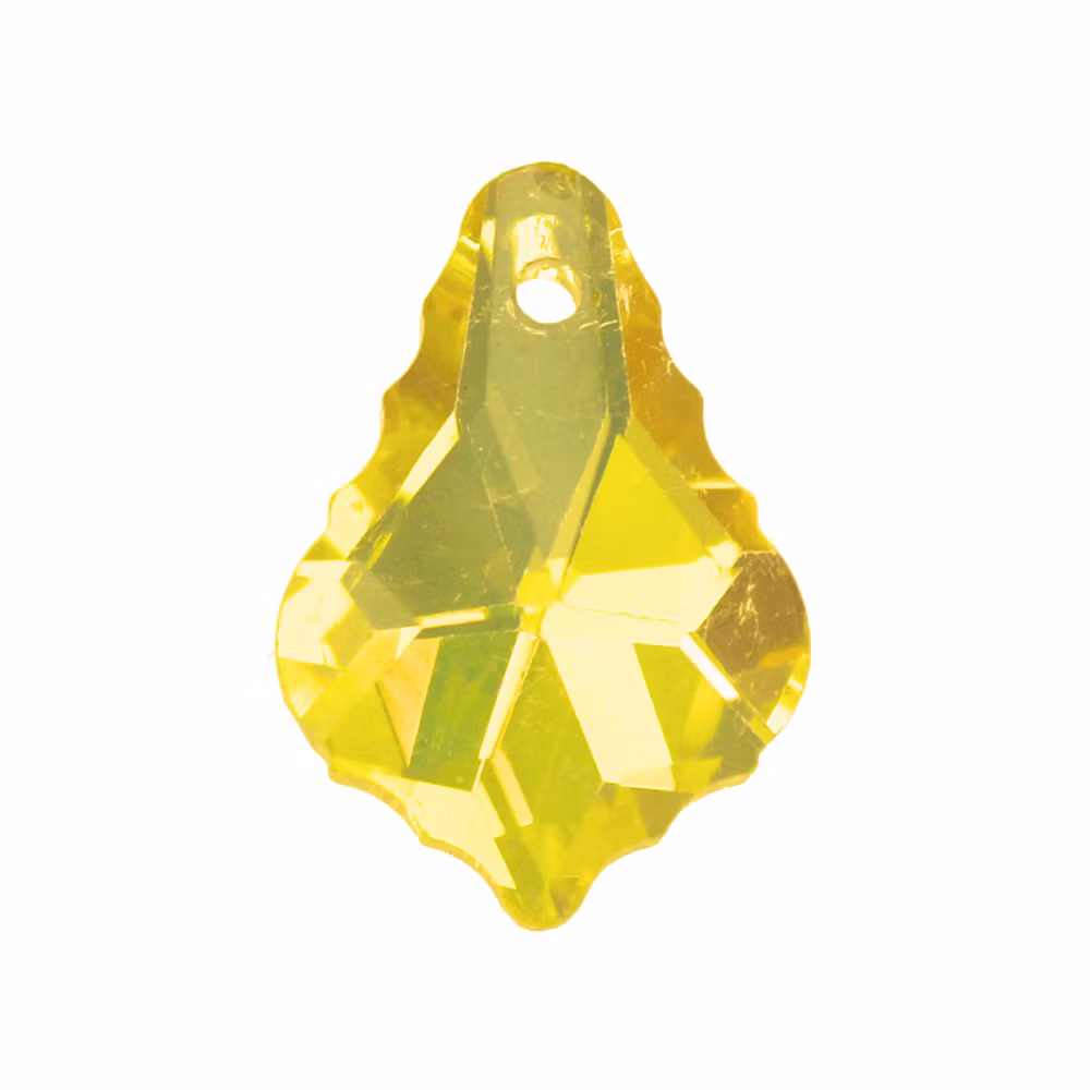 Yellow Luster Baroque Pendant 16x11mm 1st