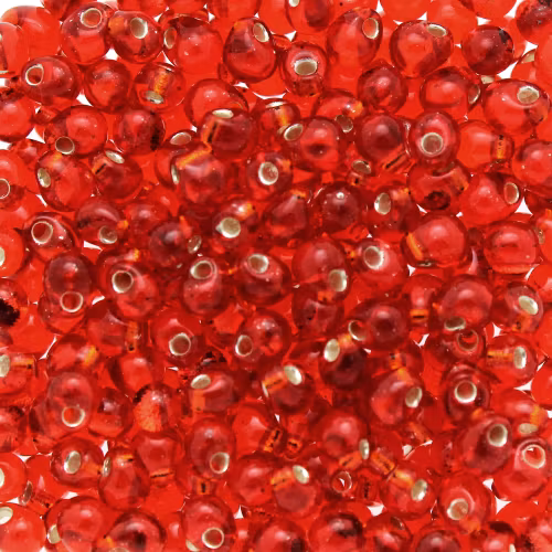 Silverlined Flame Red DP-0010 Miyuki Drops 3,4mm 10g