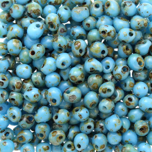 Opaque Turquoise Blue Picasso DP-4514 Miyuki Drops 3,4mm 10g