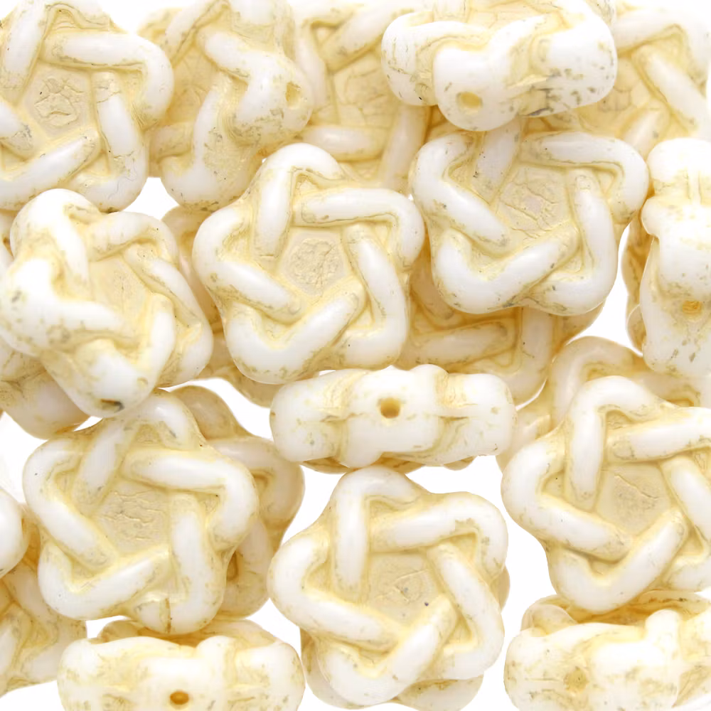 Opaque White Beige Elegant Star 3st