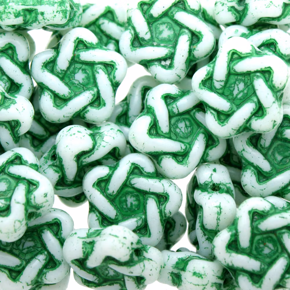 Opaque White Green Garden Elegant Star 3st