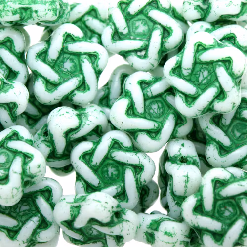 Opaque White Green Garden Elegant Star 3st