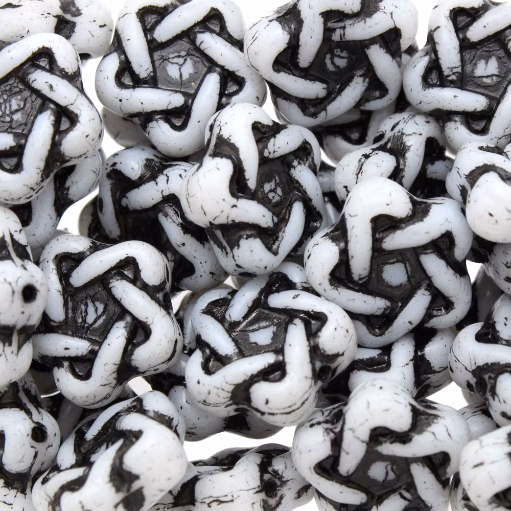 Opaque White Black Elegant Star 3st