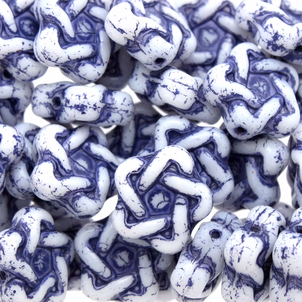 Opaque White Royal Blue Elegant Star 3st