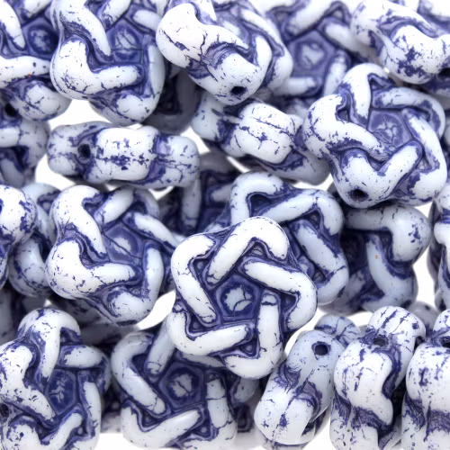 Opaque White Royal Blue Elegant Star 3st