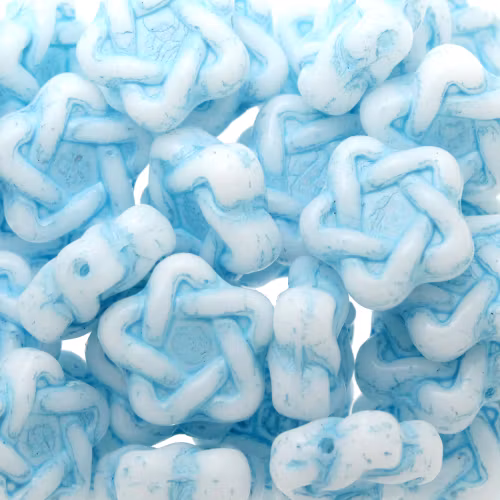 Opaque White Turquoise Elegant Star 3st