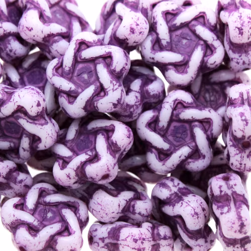 Opaque White Violet Elegant Star 3st