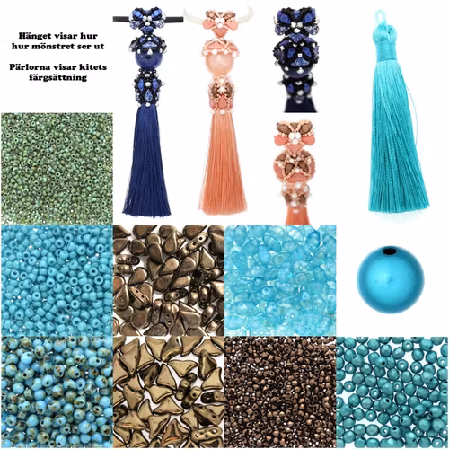 Turkos Helamovo Tofs Kit (EJ MÖNSTER ENDAST PÄRLOR)