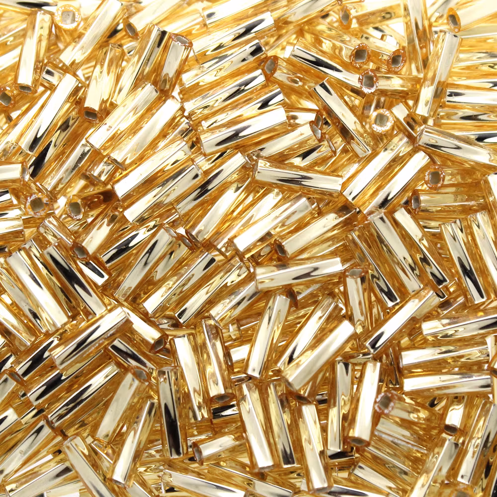 Silverlined Gold TW206-0003 Miyuki Twisted Bugle Beads 6mm 10g