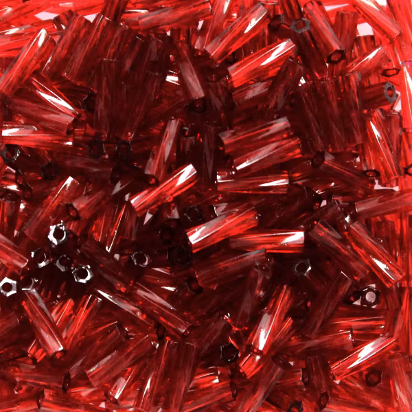 Dyed Transparent Cranberry TW206-1716 Miyuki Twisted Bugle Beads 6mm 10g
