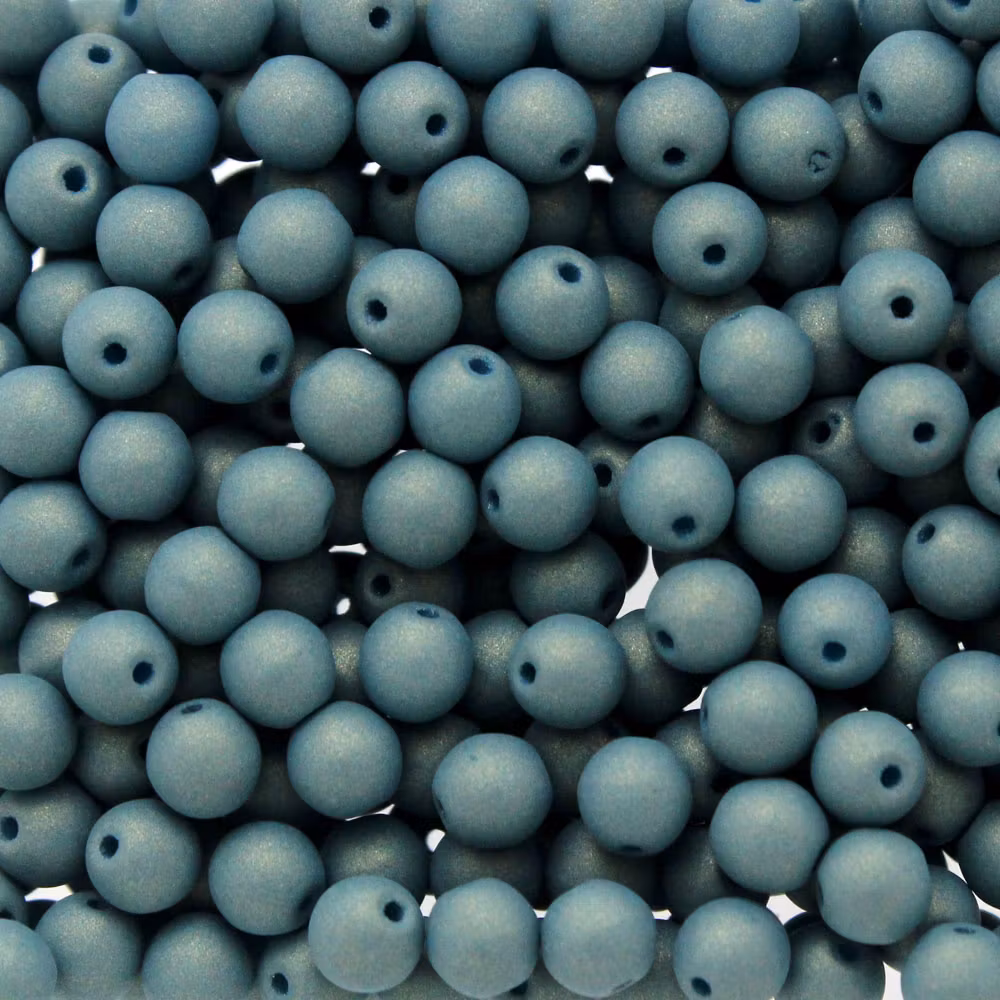 Trendy Persian Blue Mat Runda/Druks 3mm 100st