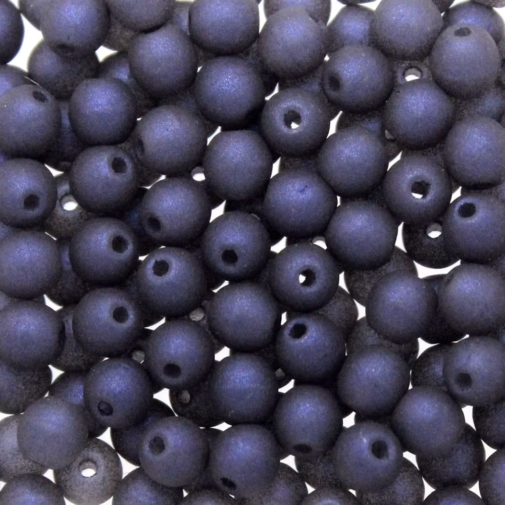 Trendy Night Blue Mat Runda/Druks 4mm 100st