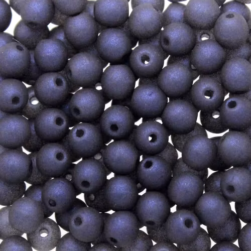 Trendy Night Blue Mat Runda/Druks 4mm 100st