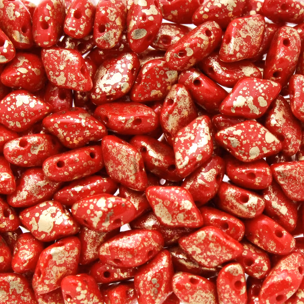 Opaque Red Gold Splash Gemduo 10g