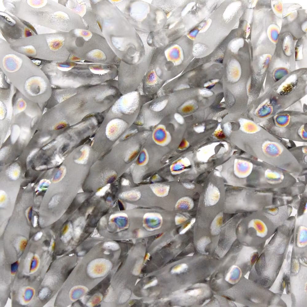 Crystal Etched Vitrail Dots Daggers 3x11mm 5g