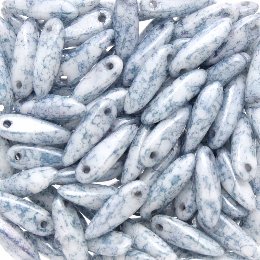 Opaque White Teracota Blue Daggers 3x11mm 5g