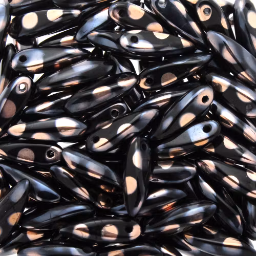 Jet Capri Gold Dots Daggers 3x11mm 5g