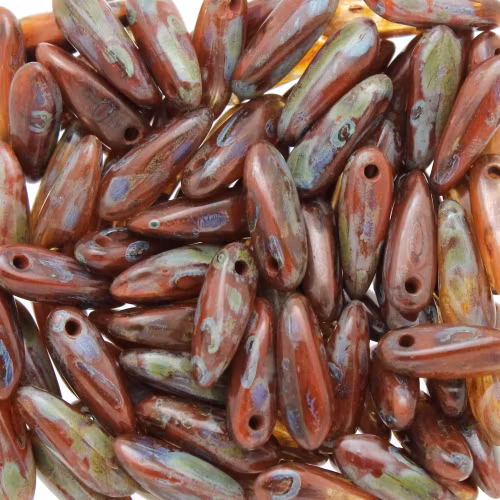 Oxblood Travertin Daggers 3x11mm 5g