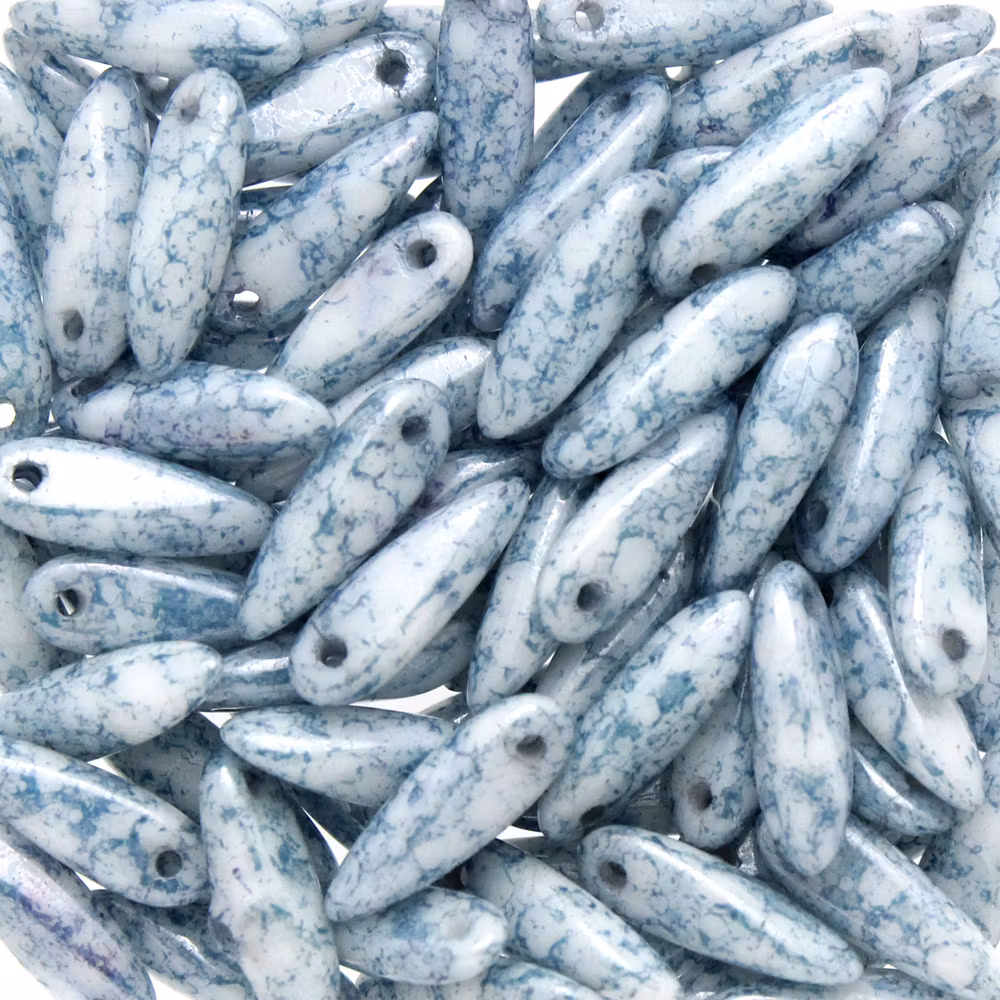 Opaque White Teracota Blue Daggers 3x11mm 5g