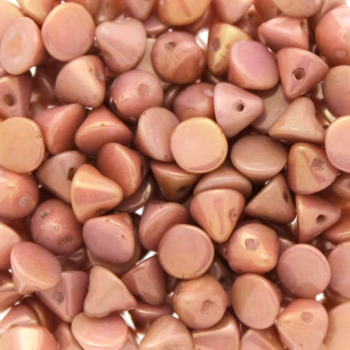 Opaque White Gold Luster Button Bead 50st