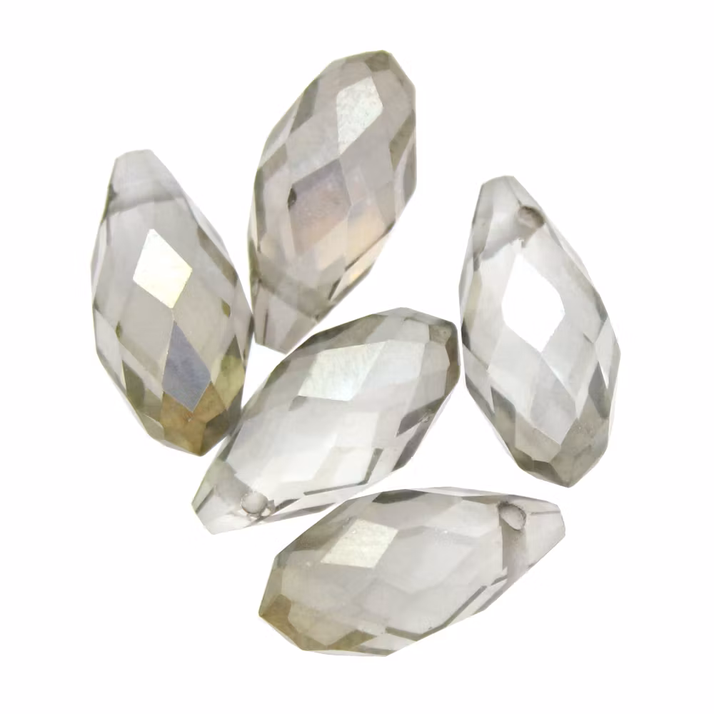 Crystal Gold Luster Droppe Glas 12x6mm 1st