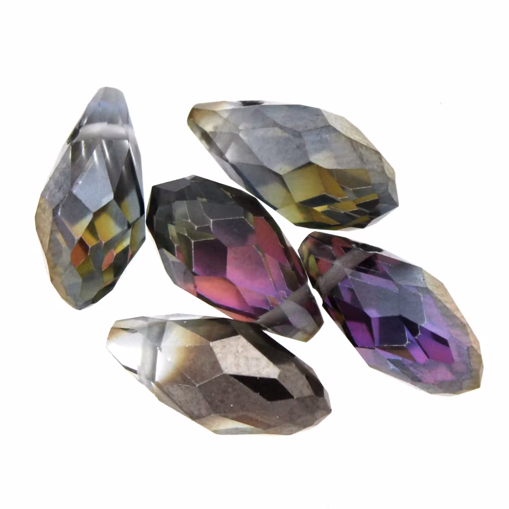Crystal Rainbow Half Metallic Bronze Droppe Glas 12x6mm 1st