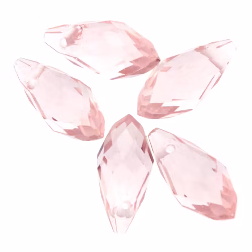Pink Droppe Glas 12x6mm 1st