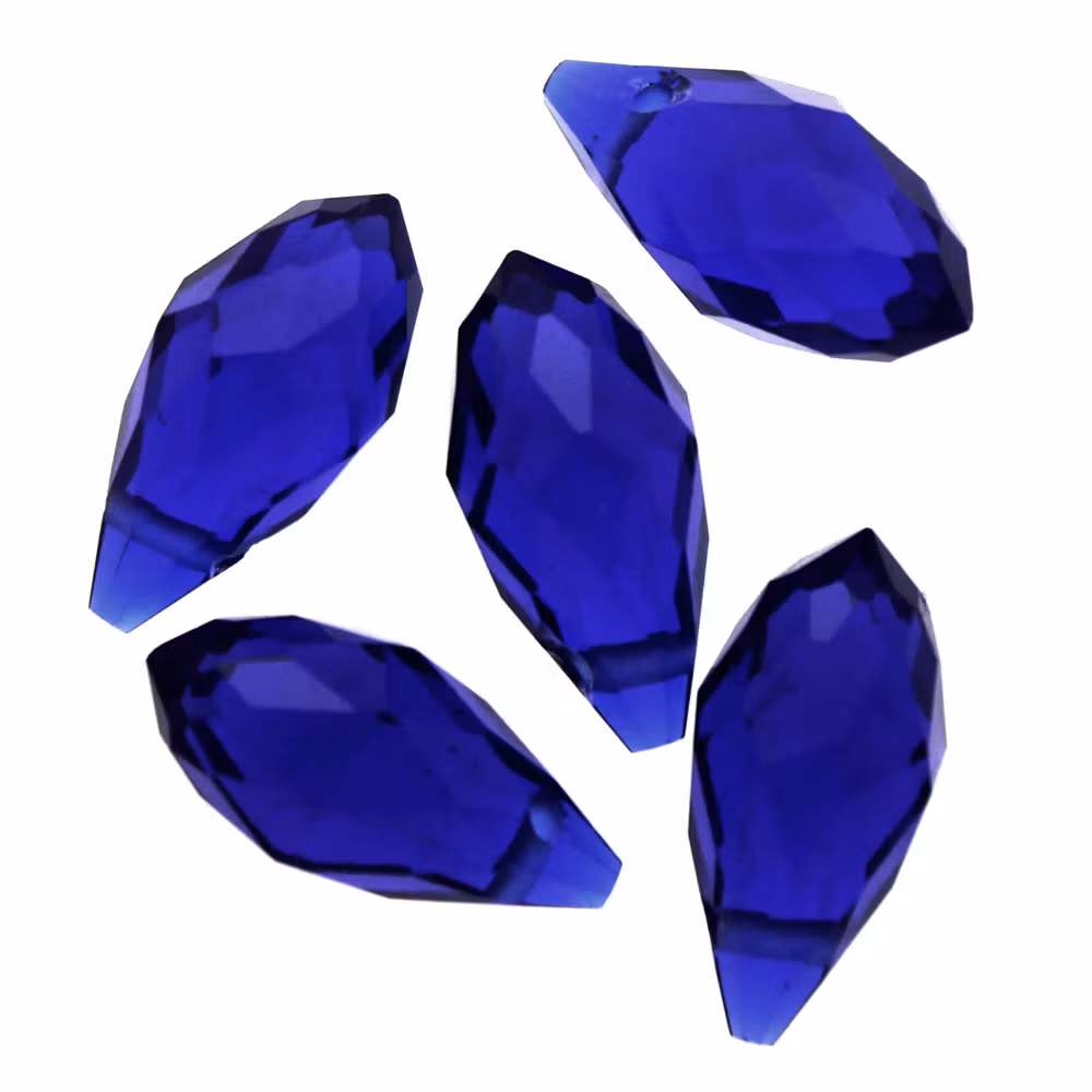 Cobalt Droppe Glas 12x6mm 1st