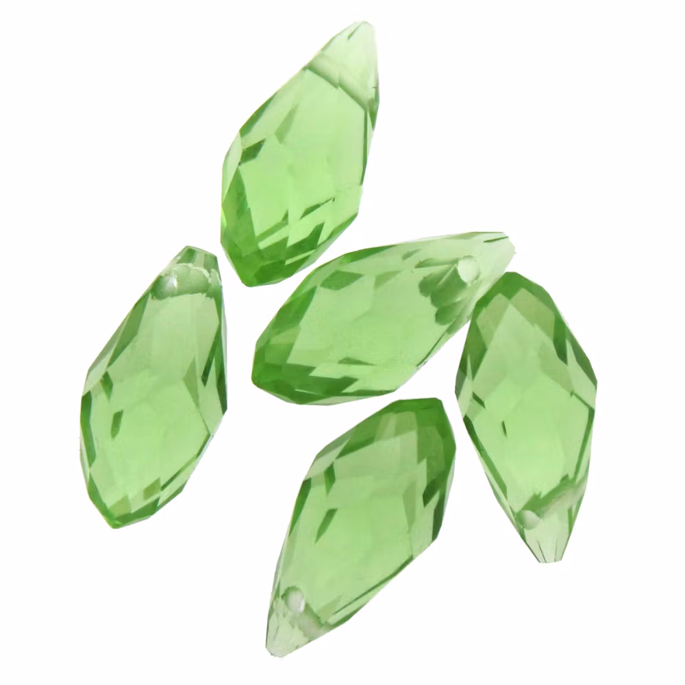 Light Green Droppe Glas 12x6mm 1st