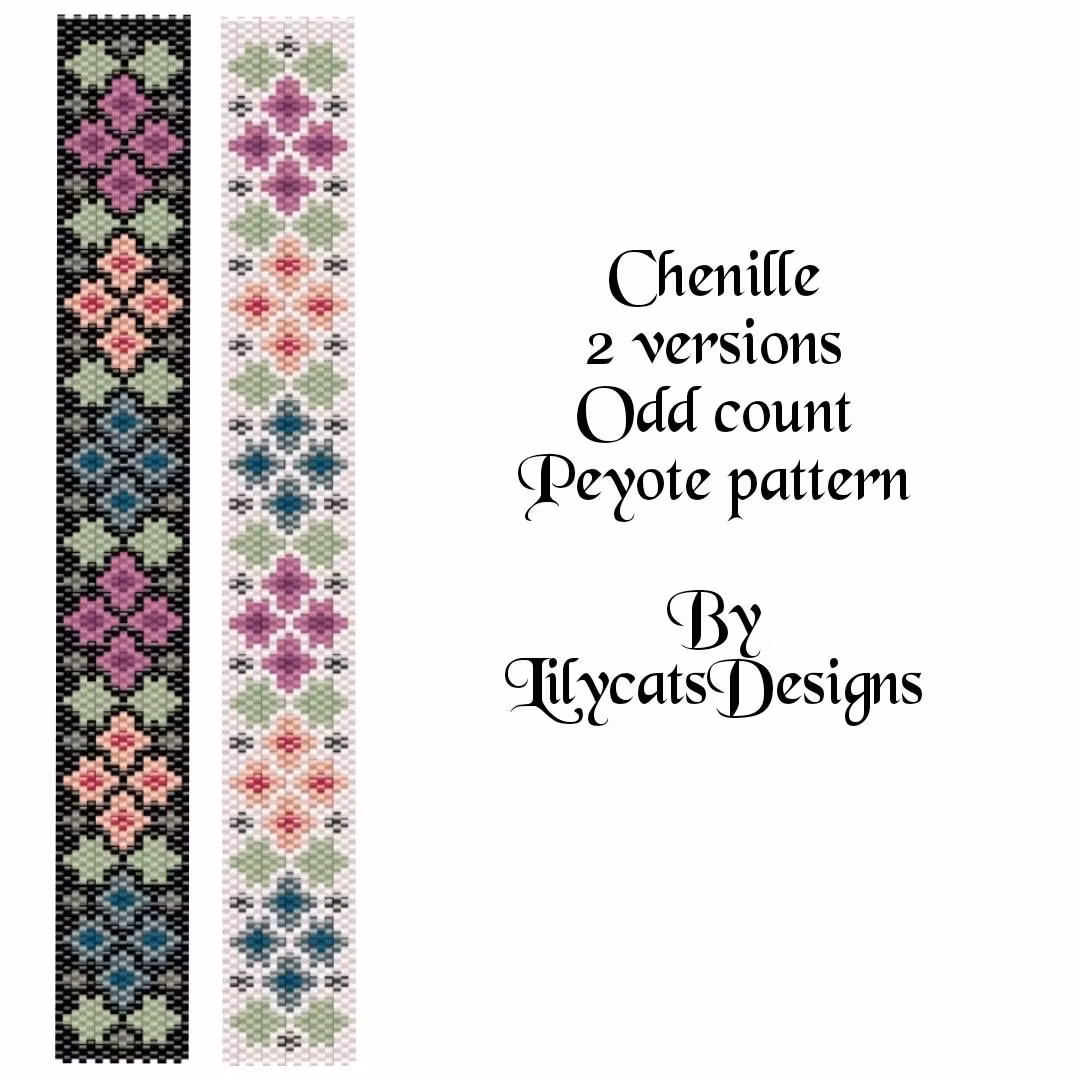 Chenille 2 versions Peyote Armband PDF