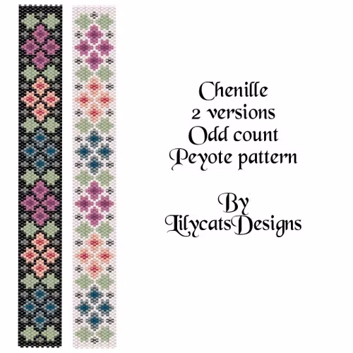 Chenille 2 versions Peyote Armband PDF